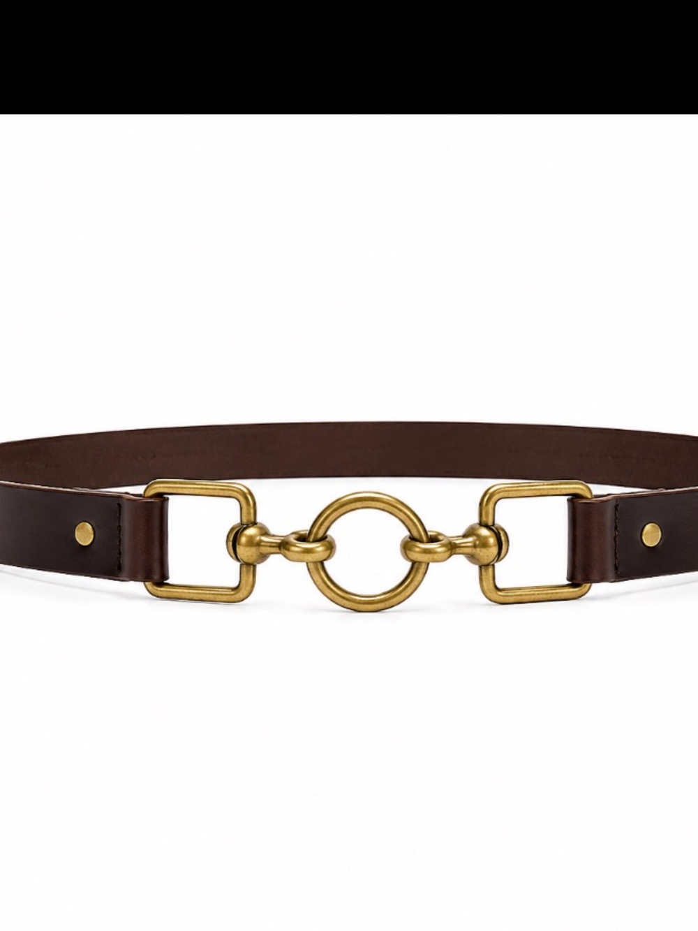 Brown Leather Belt with Brass Hardware Isaiah Kincaid 30 size small
